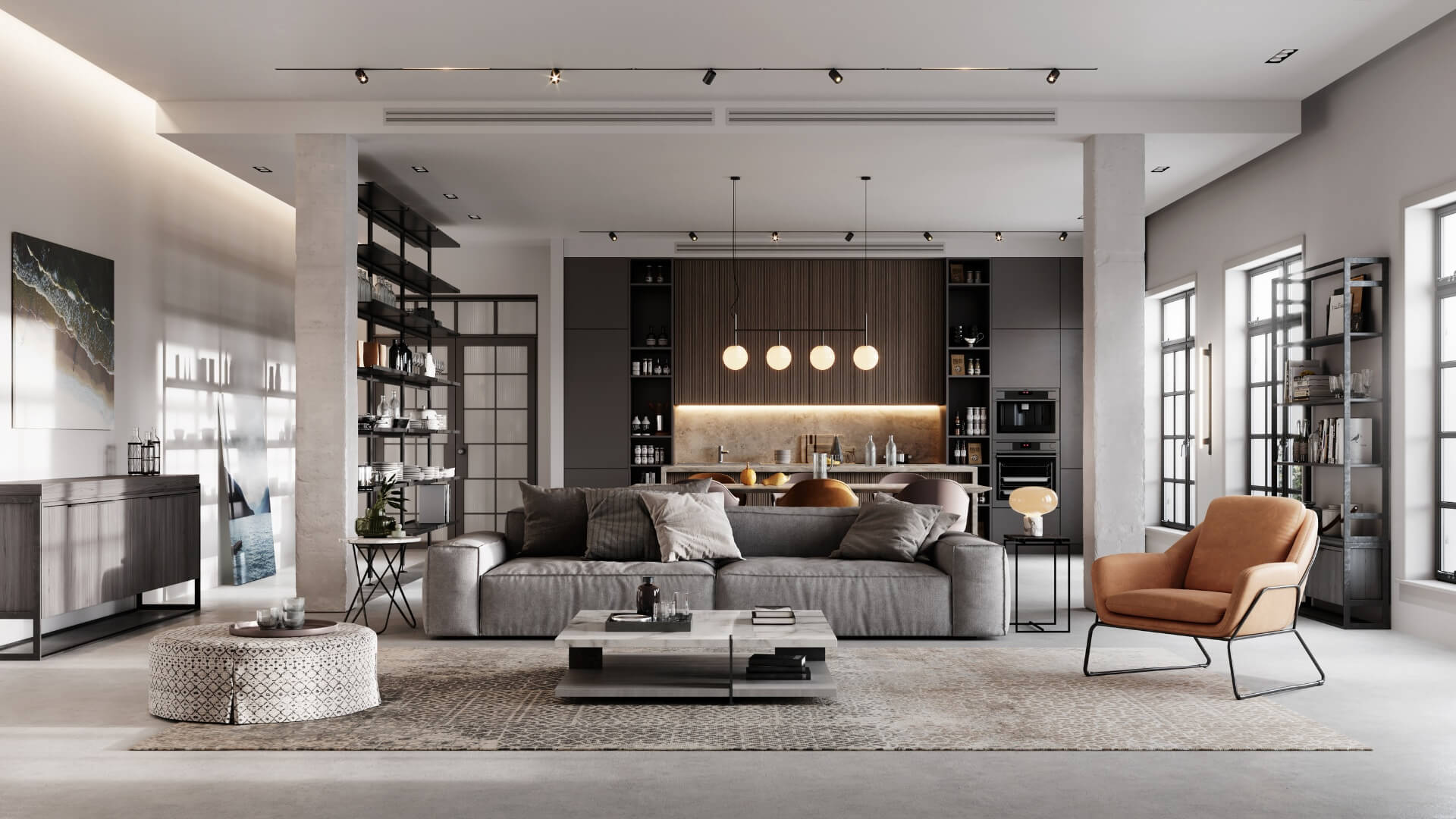 High-end Minnesota Homes living room design